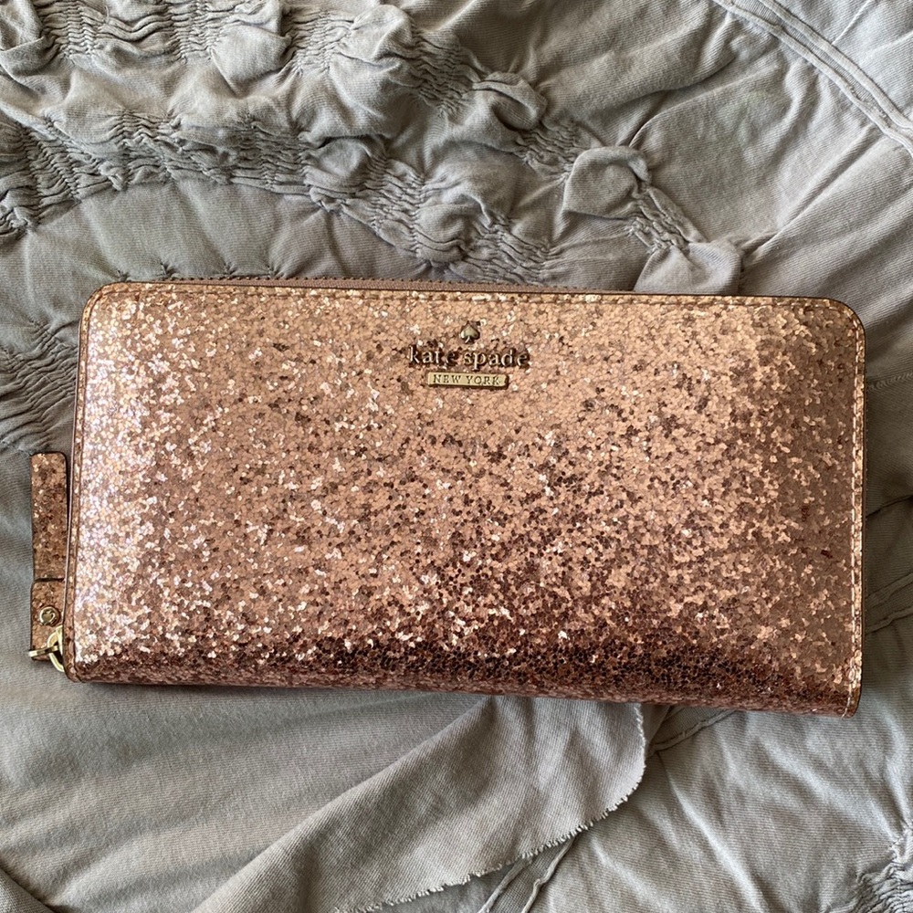 Kate Spade Pink glitter wallet